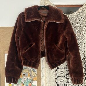 Brown Faux Fur Coat